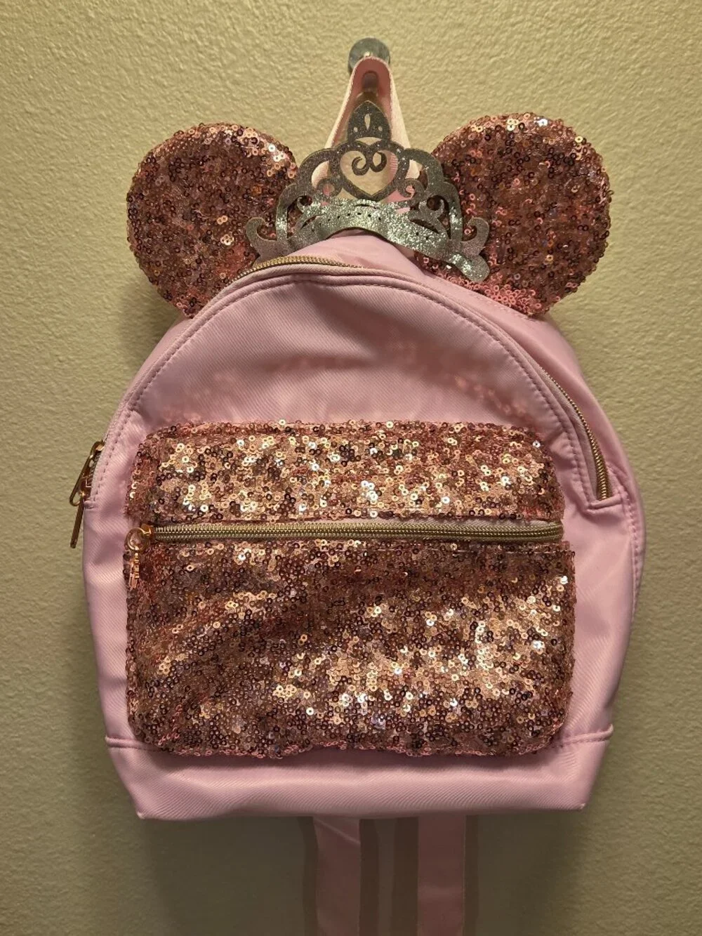 Disney Cruise Line Bibbidi Bobbidi Boutique pink sequin mini backpack